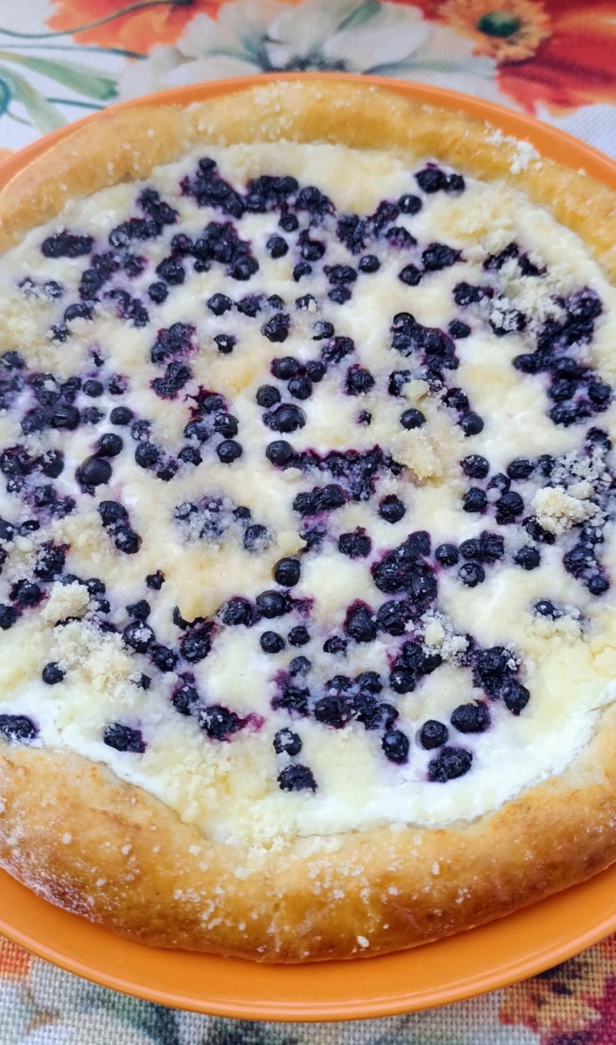 Frgál tvarohový s borůvkami